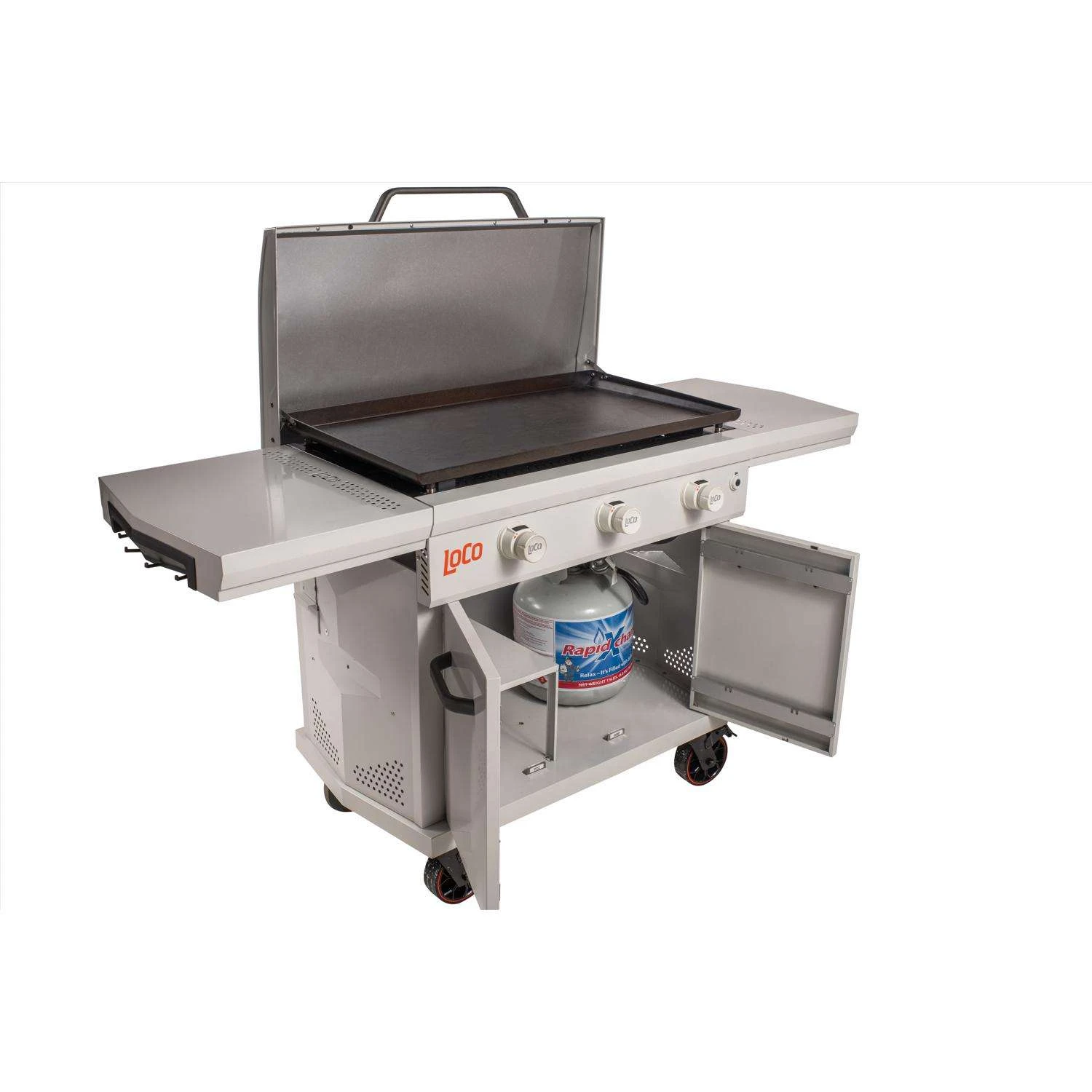 LoCo 3 Burner Liquid Propane Outdoor Griddle With Hood Gray 4 LoCo 3 Burner Liquid Propane Outdoor Griddle With Hood Gray - Image 2