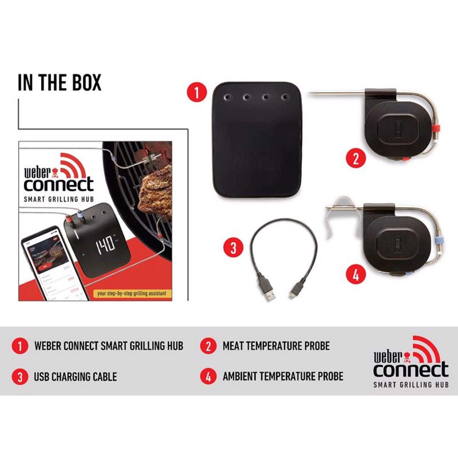 Weber Connect Digital WiFi Enabled Bluetooth Enabled Grill/Meat Thermometer 9 Weber Connect Digital WiFi Enabled Bluetooth Enabled Grill/Meat Thermometer - Image 7