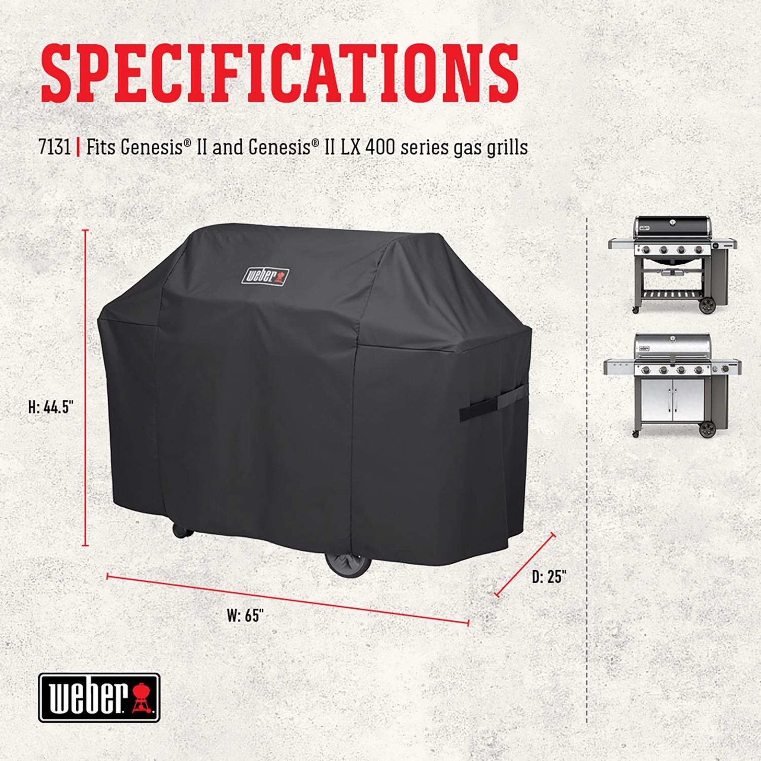 Weber Genesis II 400 Series Black Grill Cover 5 Weber Genesis II 400 Series Black Grill Cover - Image 3