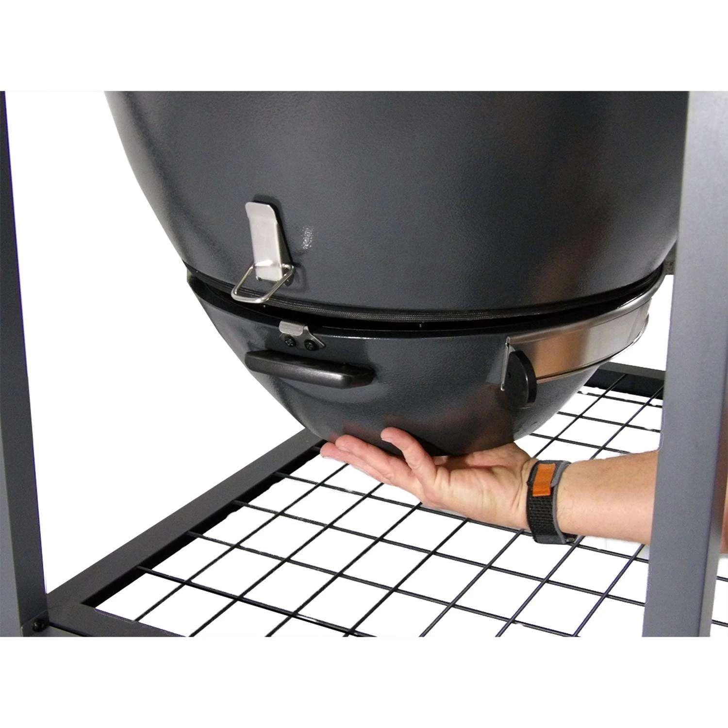 Brand-Man Grills 20 In. Rodeo Deluxe Charcoal/Wood Kamado Grill And Smoker Gray 8 Brand-Man Grills 20 In. Rodeo Deluxe Charcoal/Wood Kamado Grill And Smoker Gray - Image 6