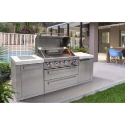 Mont Alpi Island 6 Burner Natural Gas/Propane Grill Silver -Grill Masters Outlet 4728deb4 da9e 4c45 938d 17633e3f553d
