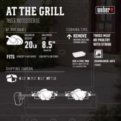 Weber Genesis 400/600 Series Stainless Steel Grill Rotisserie 55.7 In. L X 4.4 In. W 1 Pk -Grill Masters Outlet 4a1e055e 8583 405a ae20 db253165c683