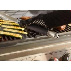 Weber Precision Stainless Steel Black/Silver Grill Tongs 1 Pc -Grill Masters Outlet 5986389f bbcb 4790 9052 537bb4c42bda