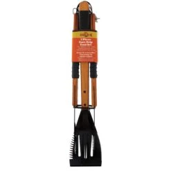 Mr. Bar-B-Q Steel Black/Brown Grill Tool Set 3 Pc