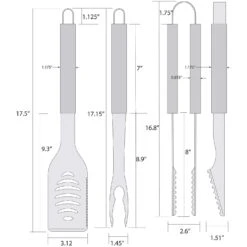 Siskiyou Sports NCAA Stainless Steel Multicolored Grill Tool Set 3 Pc -Grill Masters Outlet 6d65cb32 76fd 40a3 b9e2 ba993916675a