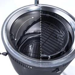 Burch Barrel 18 In. Charcoal/Wood Grill And Smoker Black -Grill Masters Outlet 7294b544 f187 43a9 ae97 7ca6e5125115