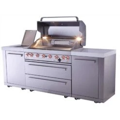 Mont Alpi Island 6 Burner Natural Gas/Propane Grill Silver -Grill Masters Outlet 7b8f4ab6 455c 426a 8cca 6151e1661495