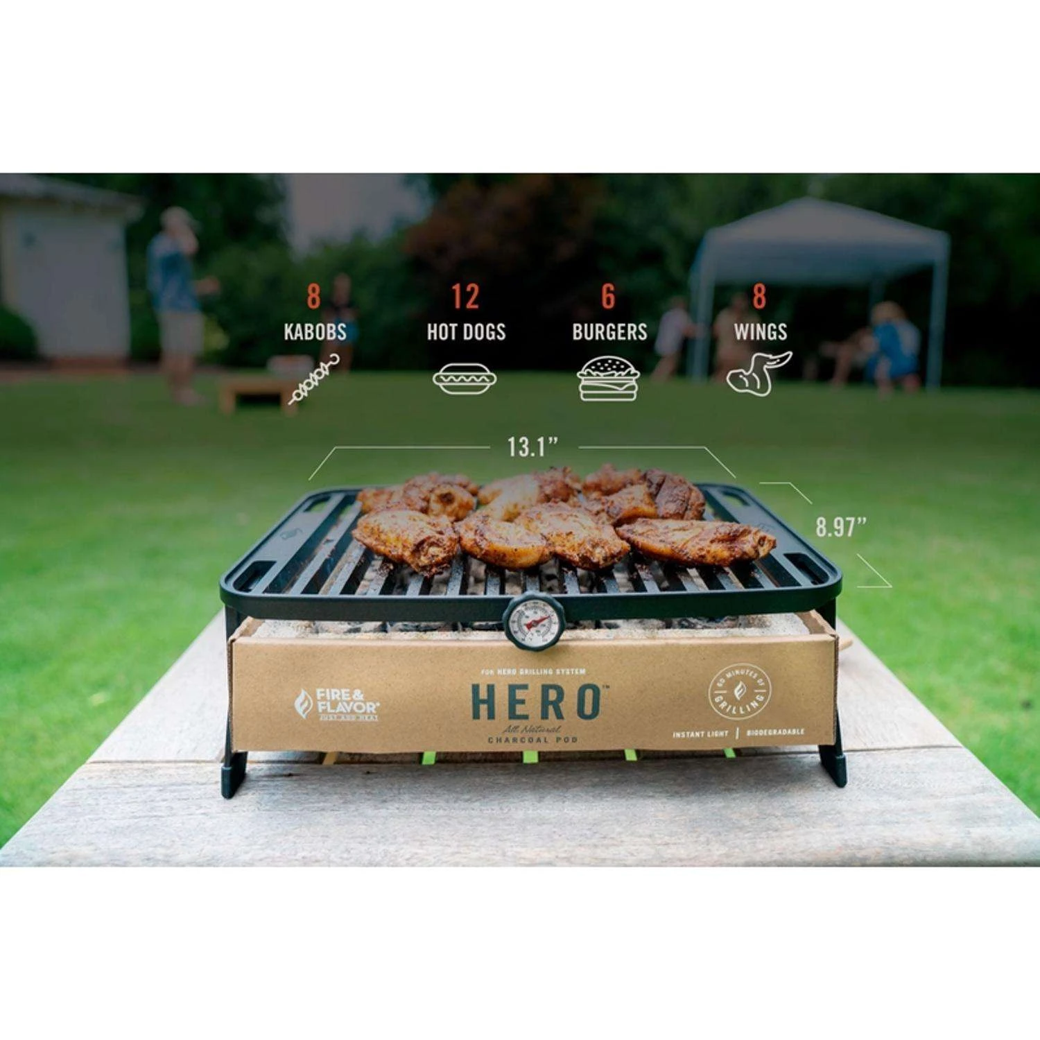 Fire & Flavor Hero Charcoal Grill Black 4 Fire & Flavor Hero Charcoal Grill Black - Image 2