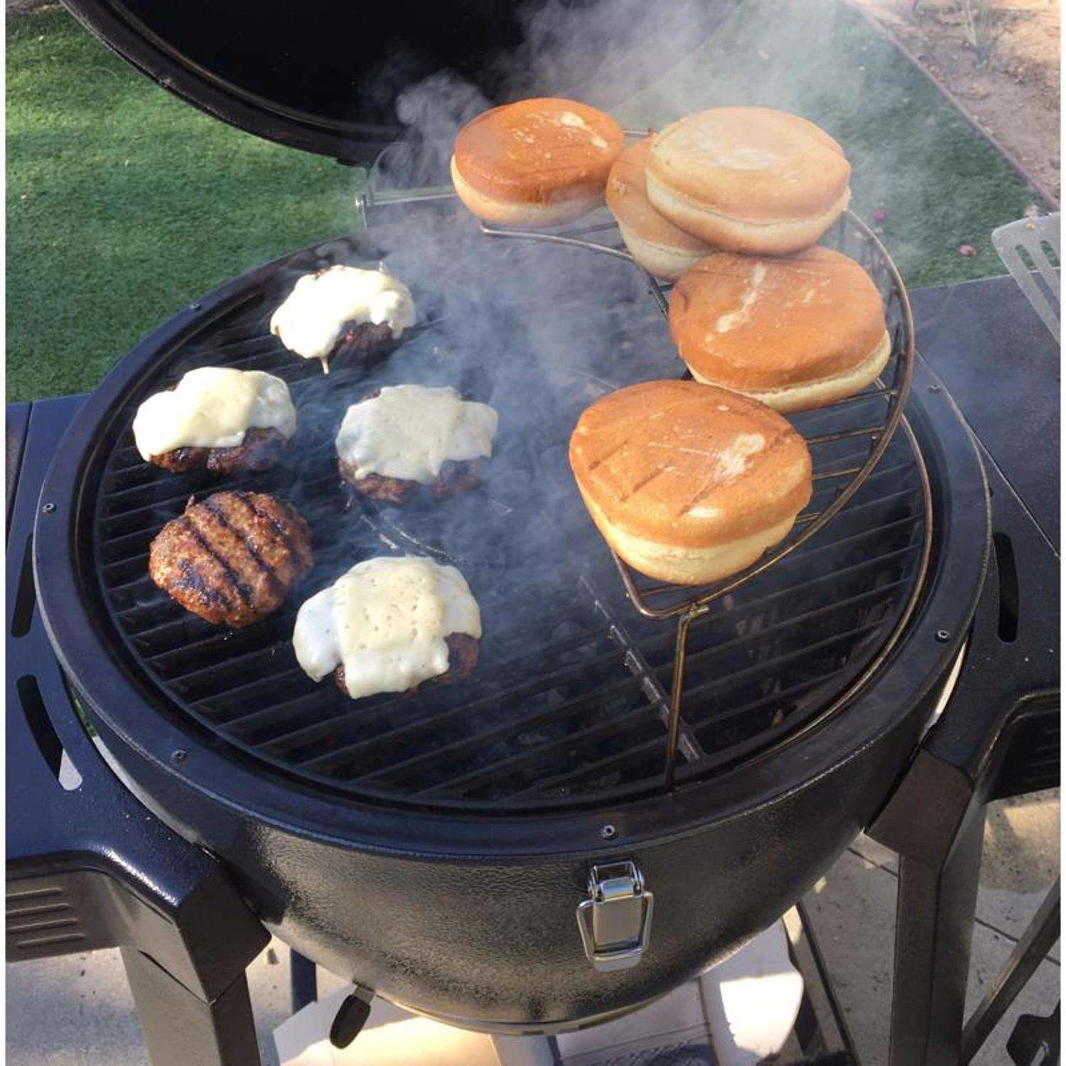 Brand-Man Grills 20 In. Rodeo Deluxe Charcoal/Wood Kamado Grill And Smoker Gray 10 Brand-Man Grills 20 In. Rodeo Deluxe Charcoal/Wood Kamado Grill And Smoker Gray - Image 8