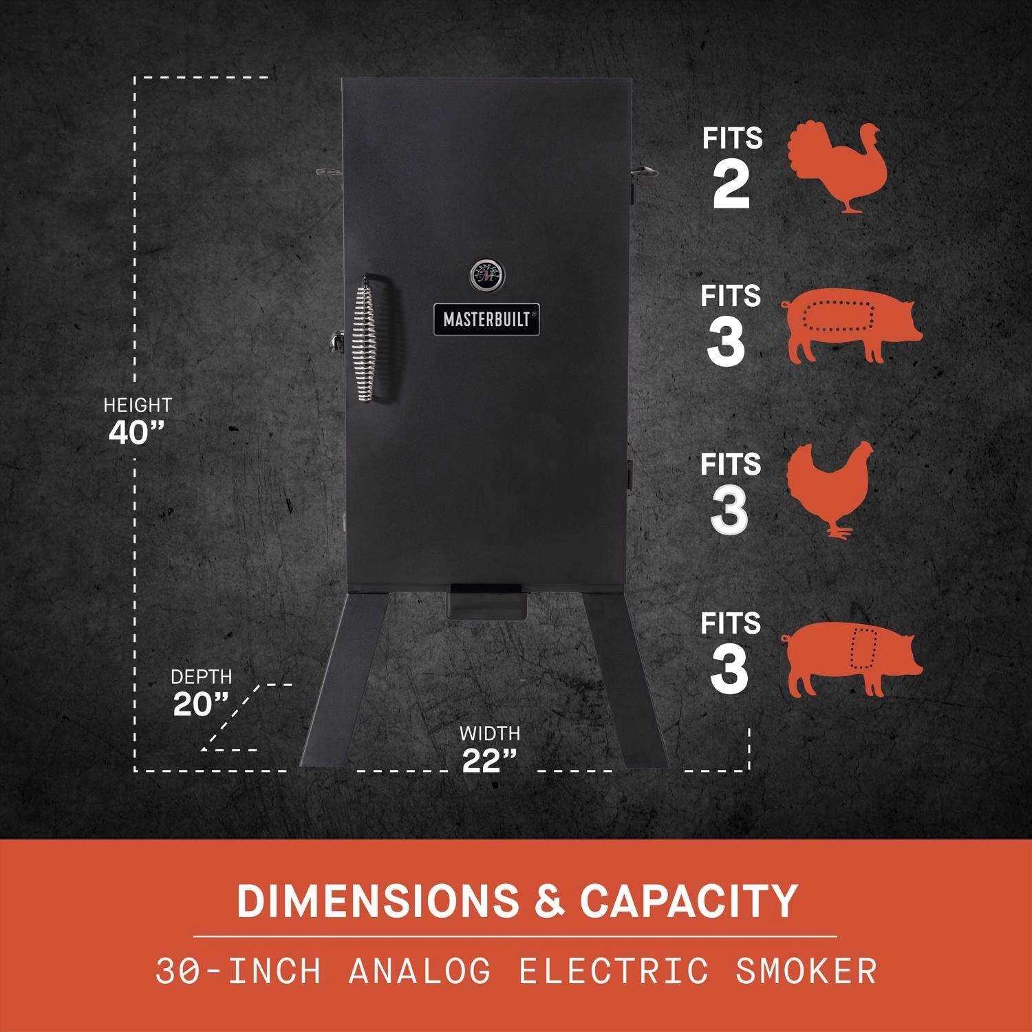 Masterbuilt Analog Wood Chips Vertical Smoker Black 12 Masterbuilt Analog Wood Chips Vertical Smoker Black - Image 10