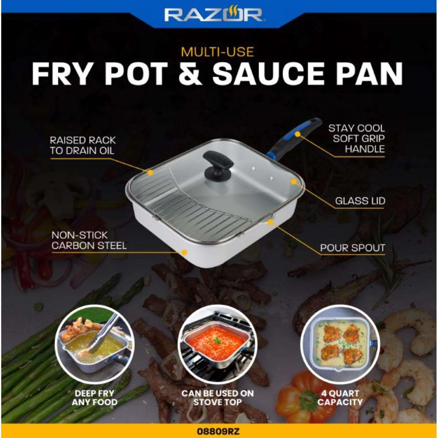 Razor Carbon Steel Grilling Pan 4 Qt 19 In. L X 10.3 In. W 1 Pk 4 Razor Carbon Steel Grilling Pan 4 Qt 19 In. L X 10.3 In. W 1 Pk - Image 2