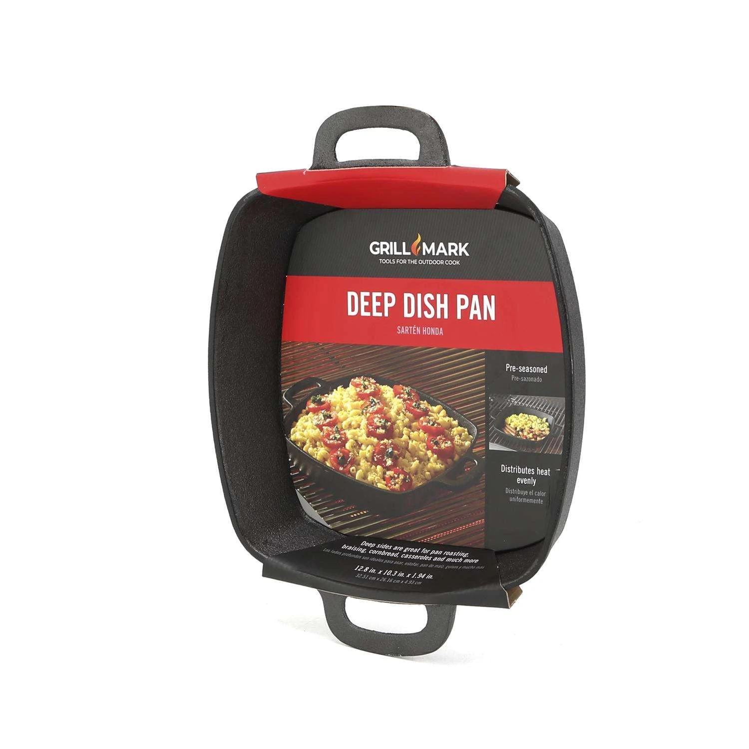 Grill Mark Cast Iron Deep Dish Pan 12.8 In. L X 10.3 In. W 1 Pk 5 Grill Mark Cast Iron Deep Dish Pan 12.8 In. L X 10.3 In. W 1 Pk - Image 3