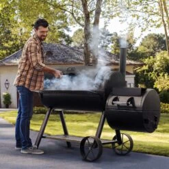 Oklahoma Joe's Longhorn Charcoal Offset Smoker Black -Grill Masters Outlet adc2414f 09f0 40f9 b047 fb4c33671613