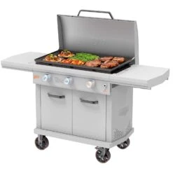 LoCo 3 Burner Liquid Propane Outdoor Griddle With Hood Gray