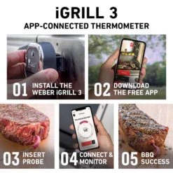 Weber IGrill 3 Digital Bluetooth Enabled Grill/Meat Thermometer -Grill Masters Outlet bdd2d956 1f1a 4465 85a3 5a96a37494d9
