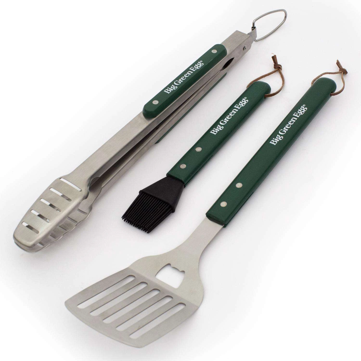 Big Green Egg Stainless Steel Green/Silver BBQ Tool Set 3 Pc 3 Big Green Egg Stainless Steel Green/Silver BBQ Tool Set 3 Pc