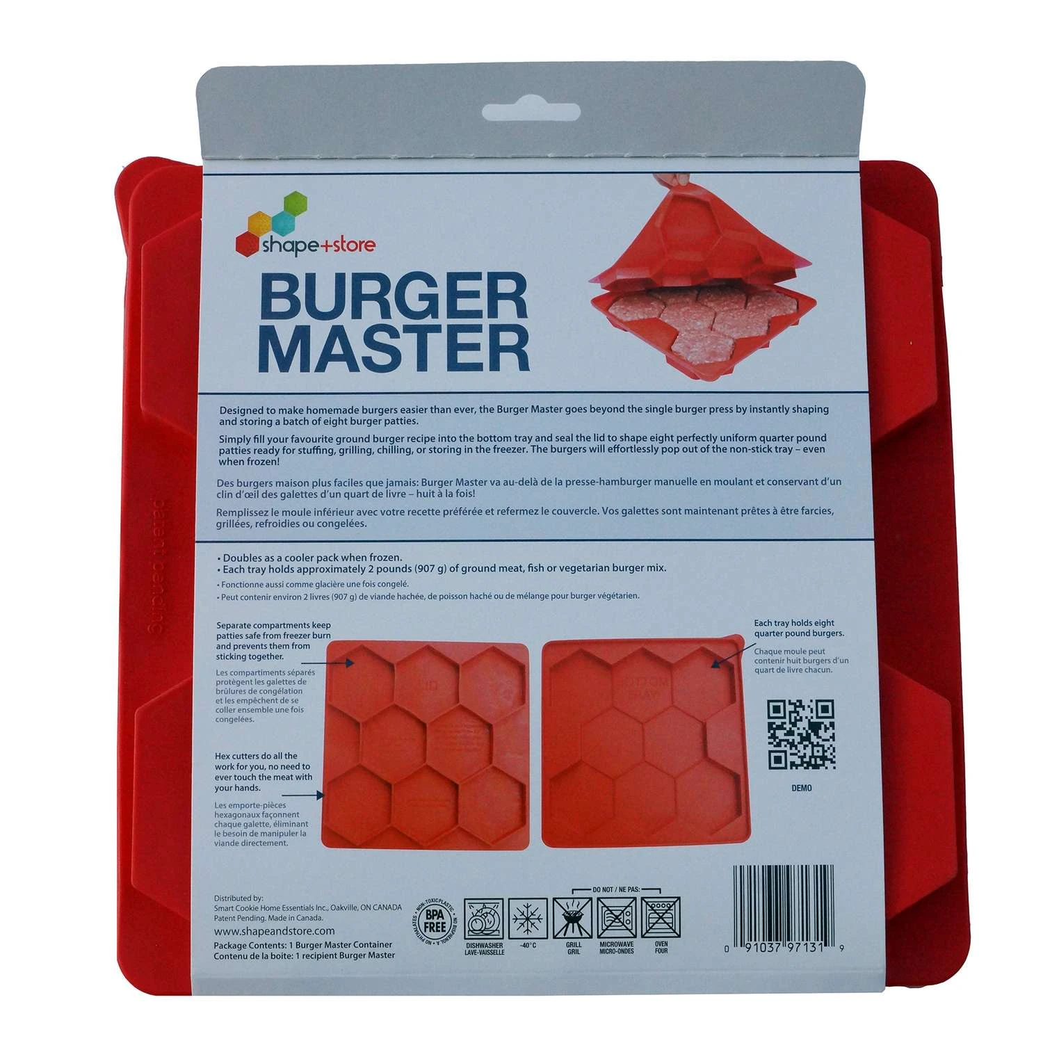Shape+Store Red Plastic Burger Press 32 Oz 5 Shape+Store Red Plastic Burger Press 32 Oz - Image 3