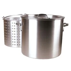 Fleur De Lis Aluminum Grill Stockpot With Basket 120 Qt 3 Pc