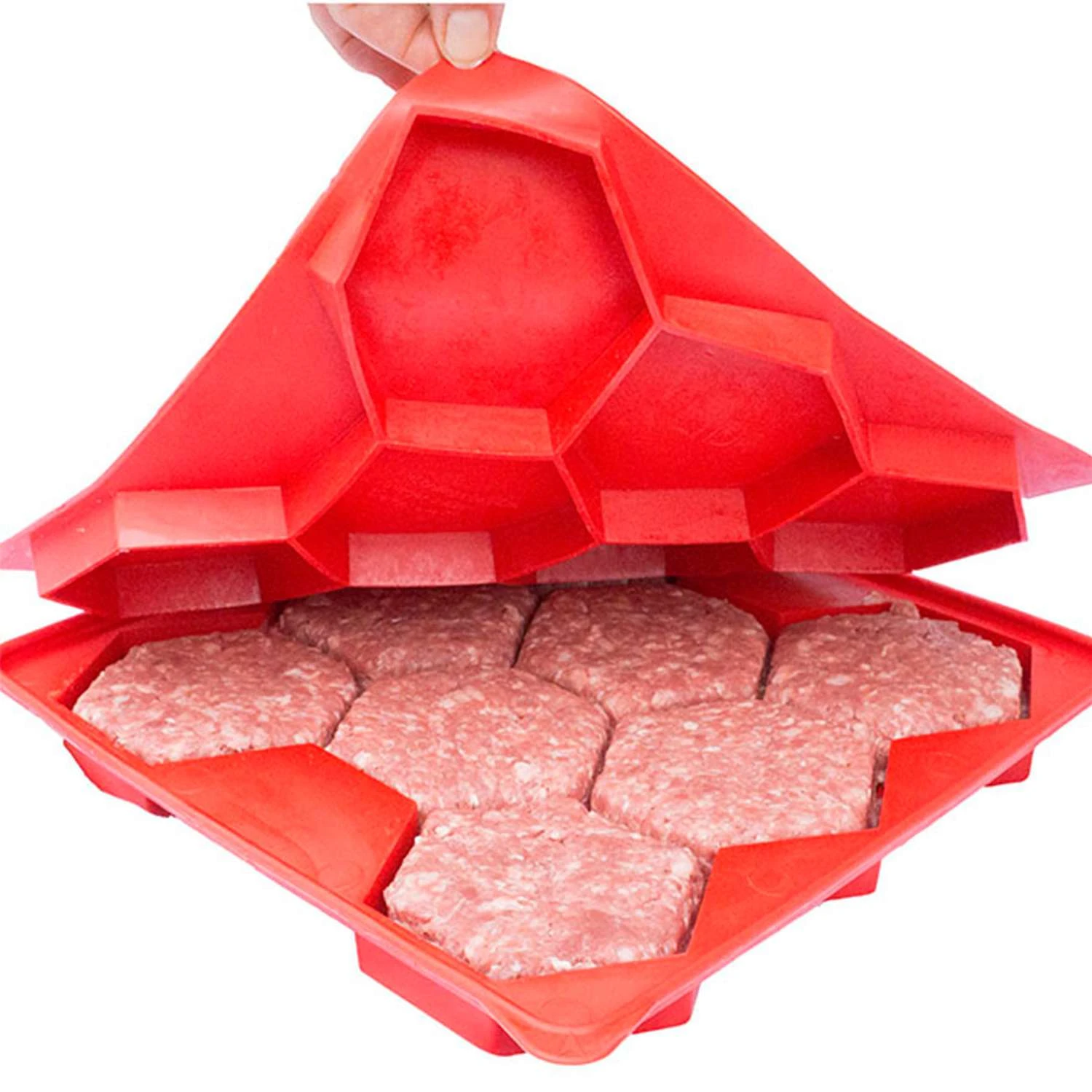 Shape+Store Red Plastic Burger Press 32 Oz 7 Shape+Store Red Plastic Burger Press 32 Oz - Image 5