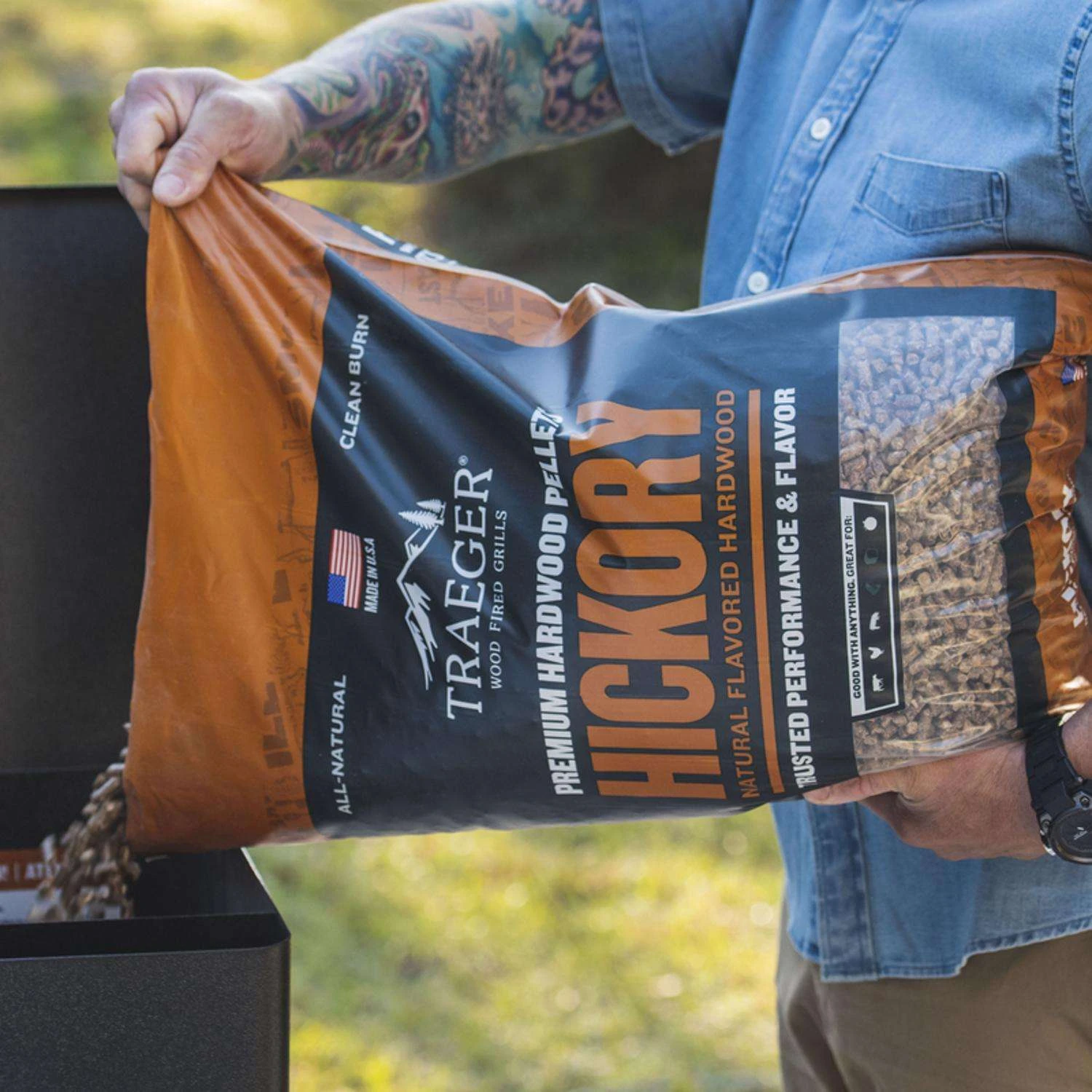 Traeger Premium All Natural Hickory BBQ Wood Pellet 20 Lb 7 Traeger Premium All Natural Hickory BBQ Wood Pellet 20 Lb - Image 5