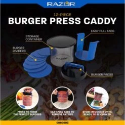 Razor Plastic Burger Press 12 Pc -Grill Masters Outlet e72c9881 c87f 4520 a9d4 def3e7be089f