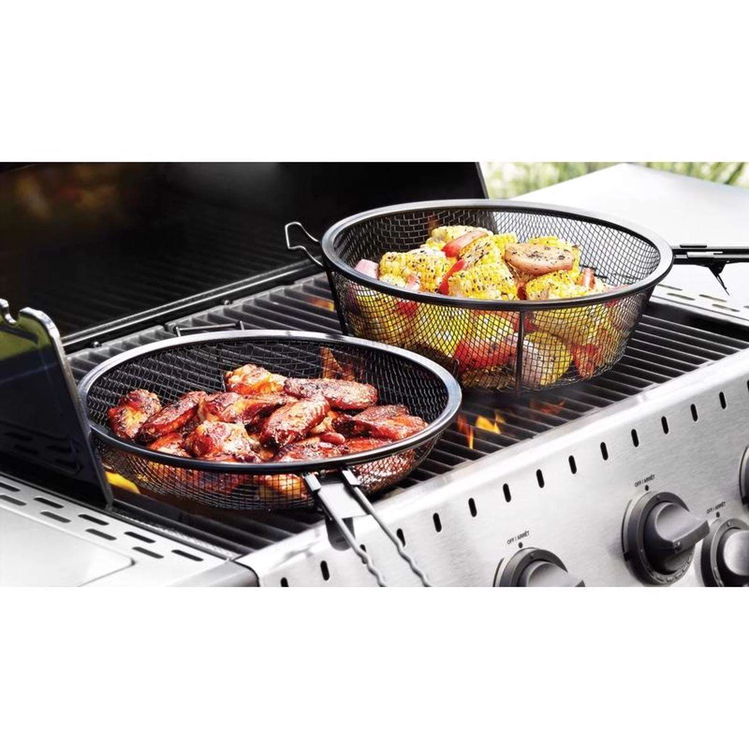 Outset Stainless Steel Grill Basket 12 In. L X 24.5 In. W 1 Pk 5 Outset Stainless Steel Grill Basket 12 In. L X 24.5 In. W 1 Pk - Image 3