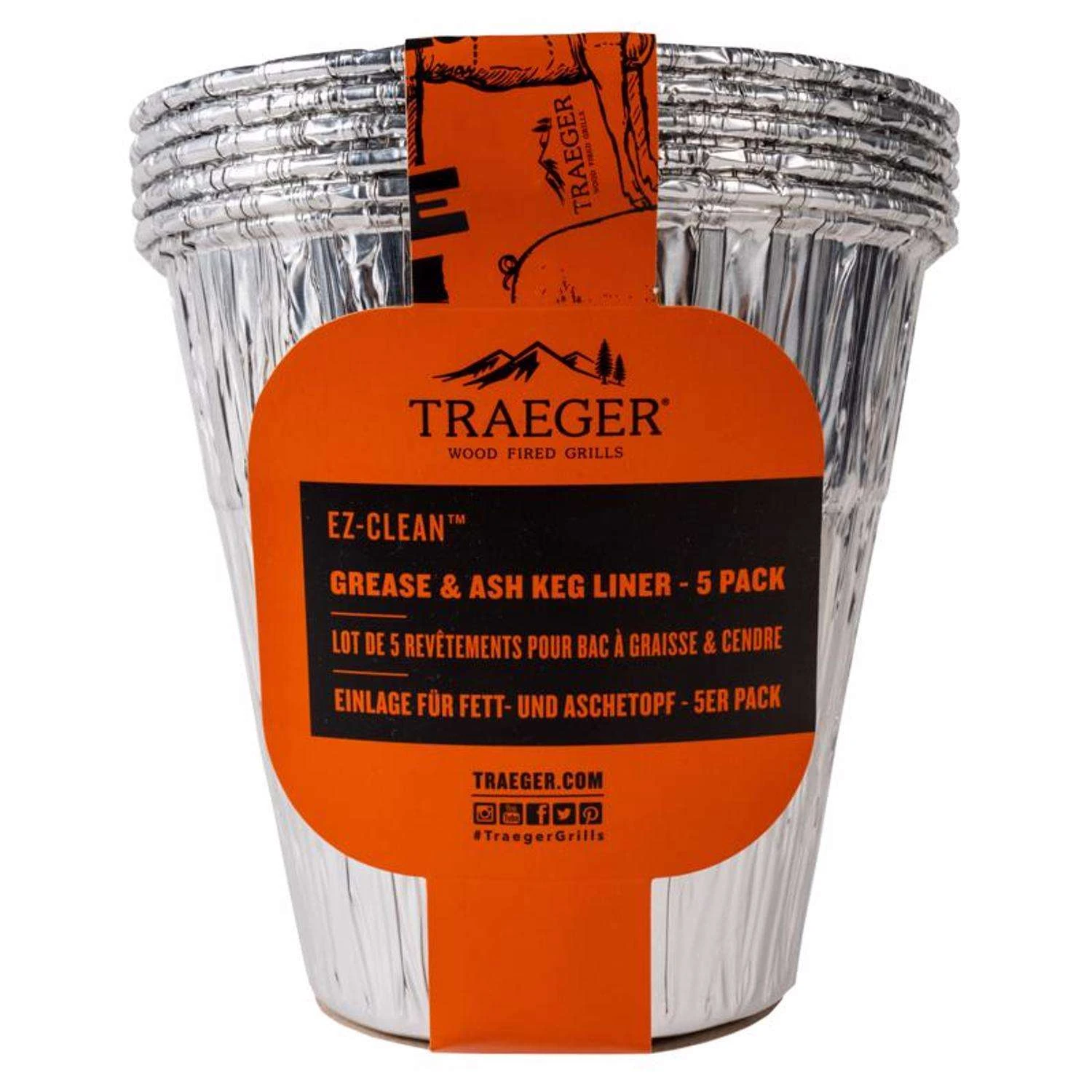 Traeger EZ-Clean Aluminum Grease & Ash Keg Liner 6.3 In. L X 6.3 In. W 3 Traeger EZ-Clean Aluminum Grease & Ash Keg Liner 6.3 In. L X 6.3 In. W