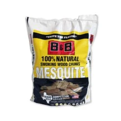 B&B Charcoal All Natural Mesquite Wood Smoking Chunks 549 Cu In