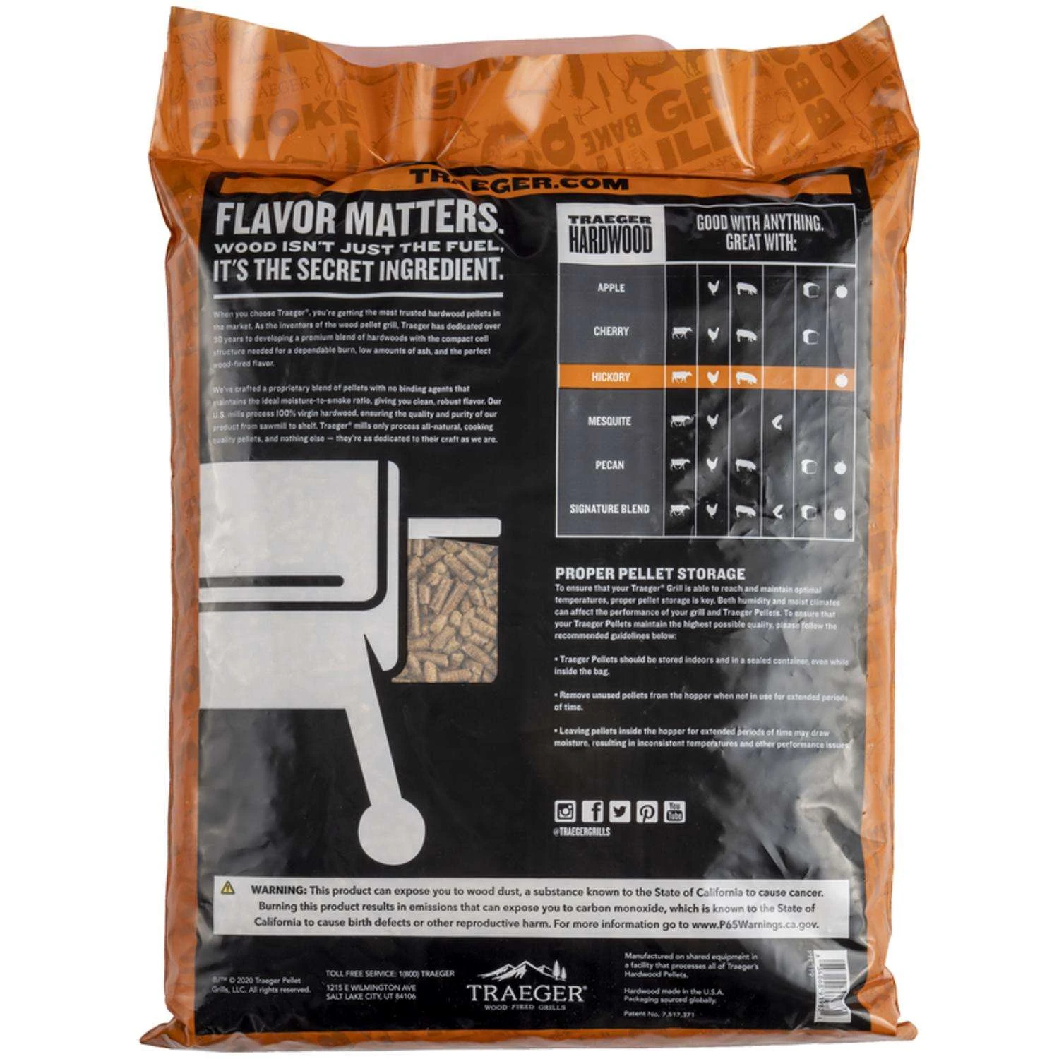 Traeger Premium All Natural Hickory BBQ Wood Pellet 20 Lb 5 Traeger Premium All Natural Hickory BBQ Wood Pellet 20 Lb - Image 3