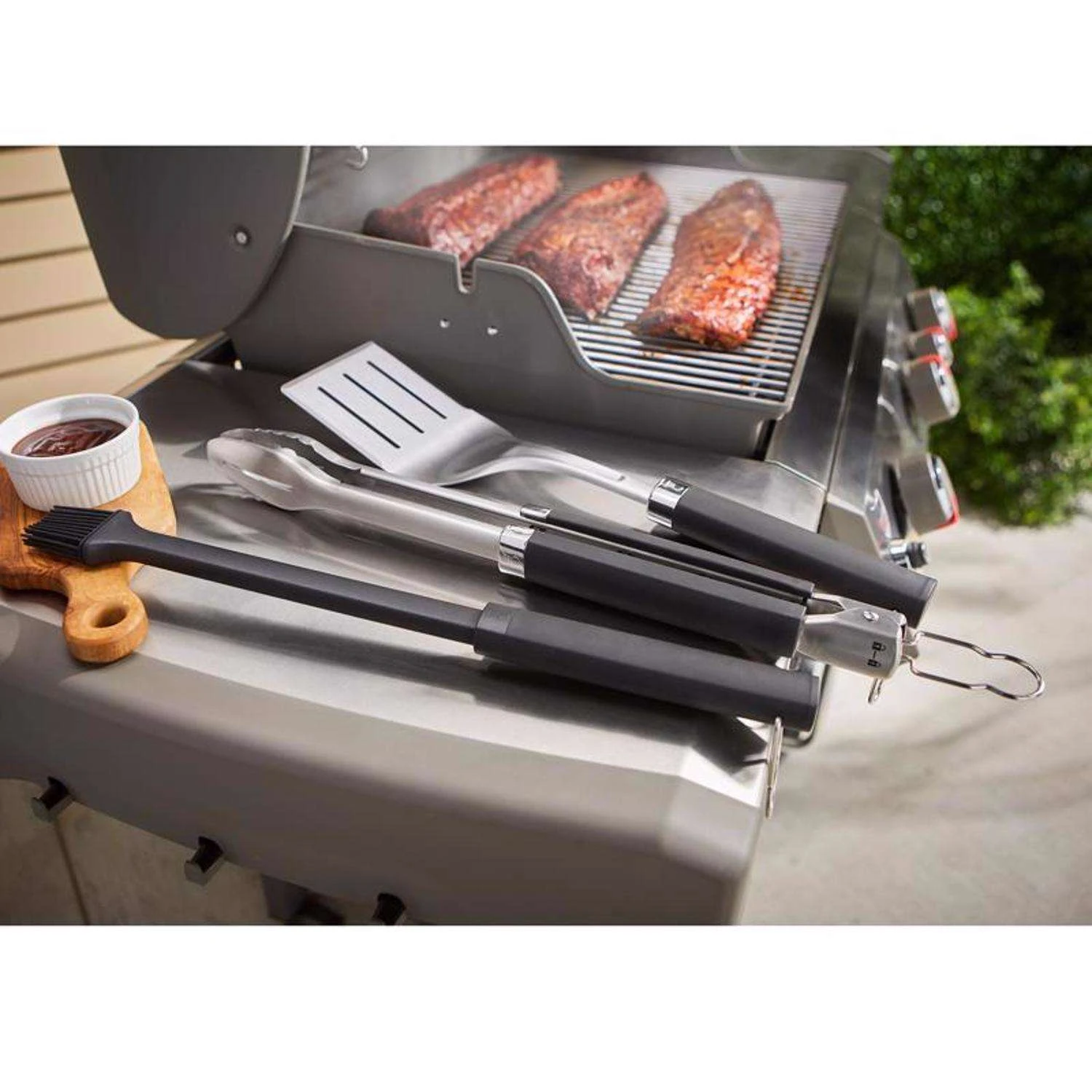 Weber Precision Stainless Steel Black/Silver Grill Tool Set 3 Pc 5 Weber Precision Stainless Steel Black/Silver Grill Tool Set 3 Pc - Image 3